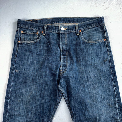 Levis 501 Vintage Y2K XX Straight Leg Jeans Blue Med Wash 38x32 Act 35x29