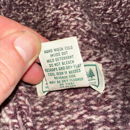 Vintage LL Bean Shawl Collar Pullover Sweater Lambswool Blend Red Men’s XL