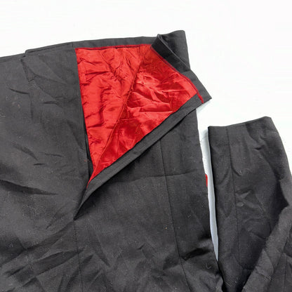 Vintage 1960s Black Wool Military Pea Coat Rockabilly 60s Double Breast Jacket