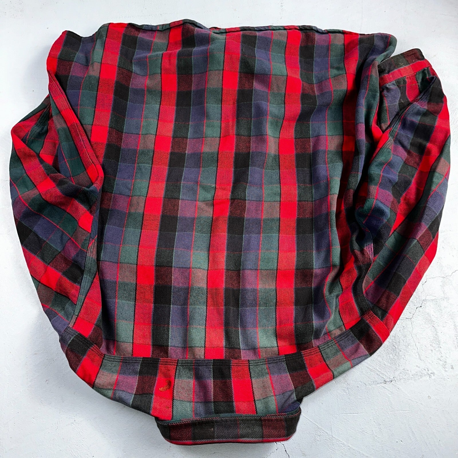 Carhartt Shirt Mens 2XL Red Buffalo Plaid Button Down Long Sleeve Distressed