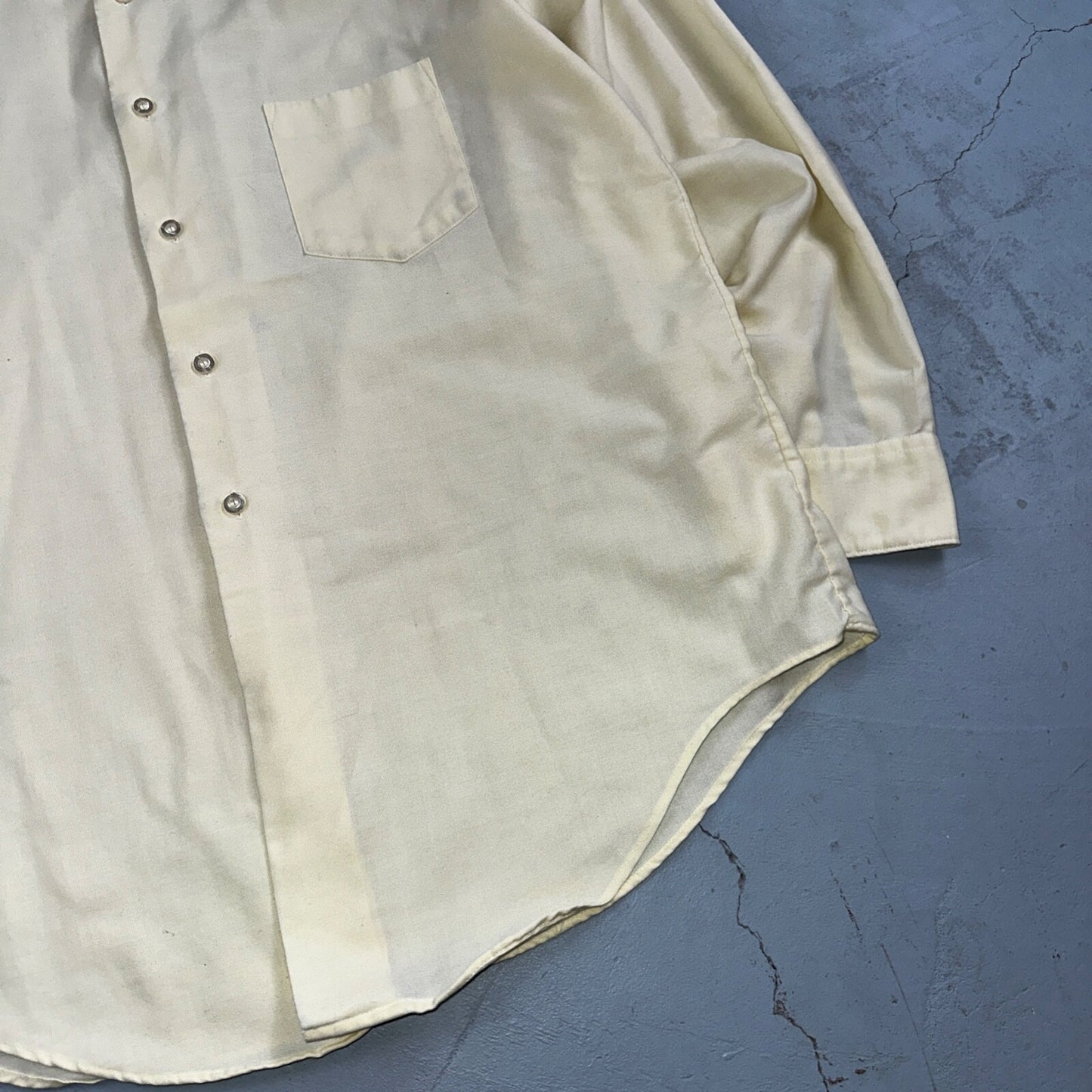 Vintage Penneys Towncraft Shirt Men 16 Penn Prest Yellow White Stripe 60s 1960s