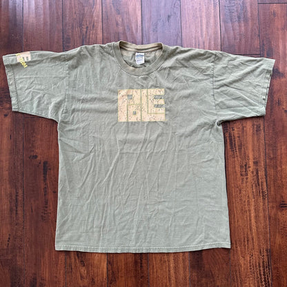 POLE Vintage T Shirt Skate Rap Music Grunge Nirvana Green Army Gildan XL Faded