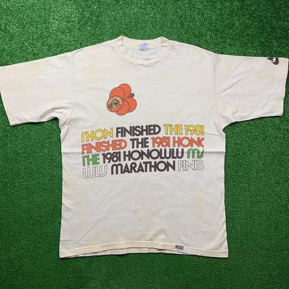 Vintage Nike T Shirt USA Rare Jordan 1981 Finisher Honolulu 80s Japan Geisha