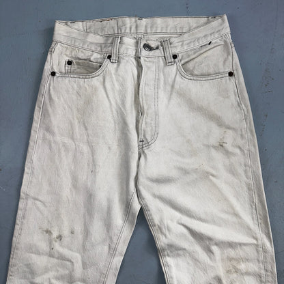 Levis 501 Vintage 80s USA XX Straight Leg Jeans White Med Wash 29x30 Act 28x29