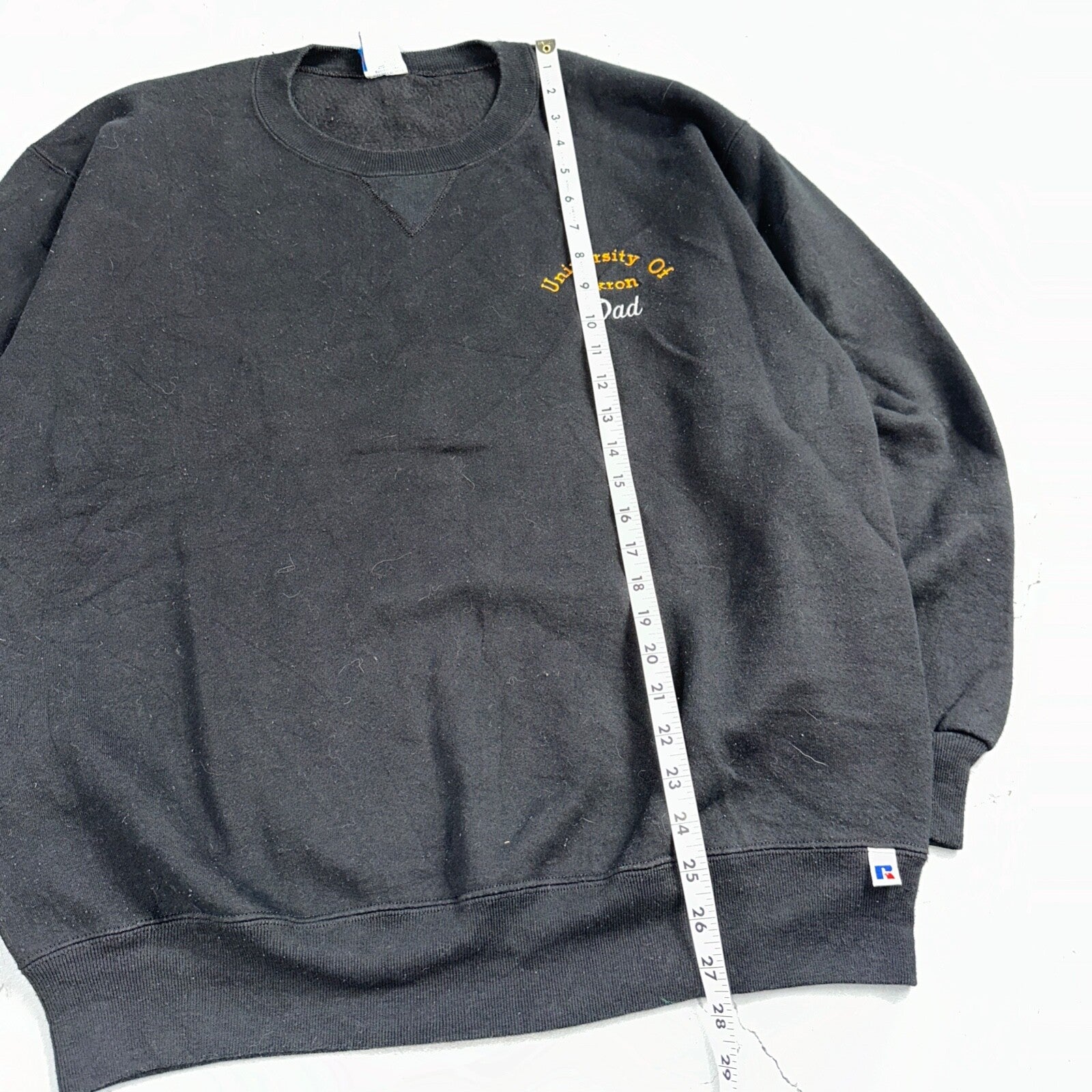 Russell Athletic 2XL Sweatshirt 90s VTG Crewneck USA Black Akron University Dad