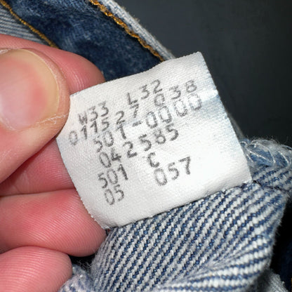 Levis 501 Vintage 80s USA XX Straight Leg Jeans Blue Med Wash 33x32 Act 30x27