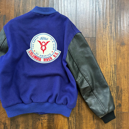 Ford VTG Dehen Varsity Blue V8 Columbia River Letterman 70s Jacket Size 44