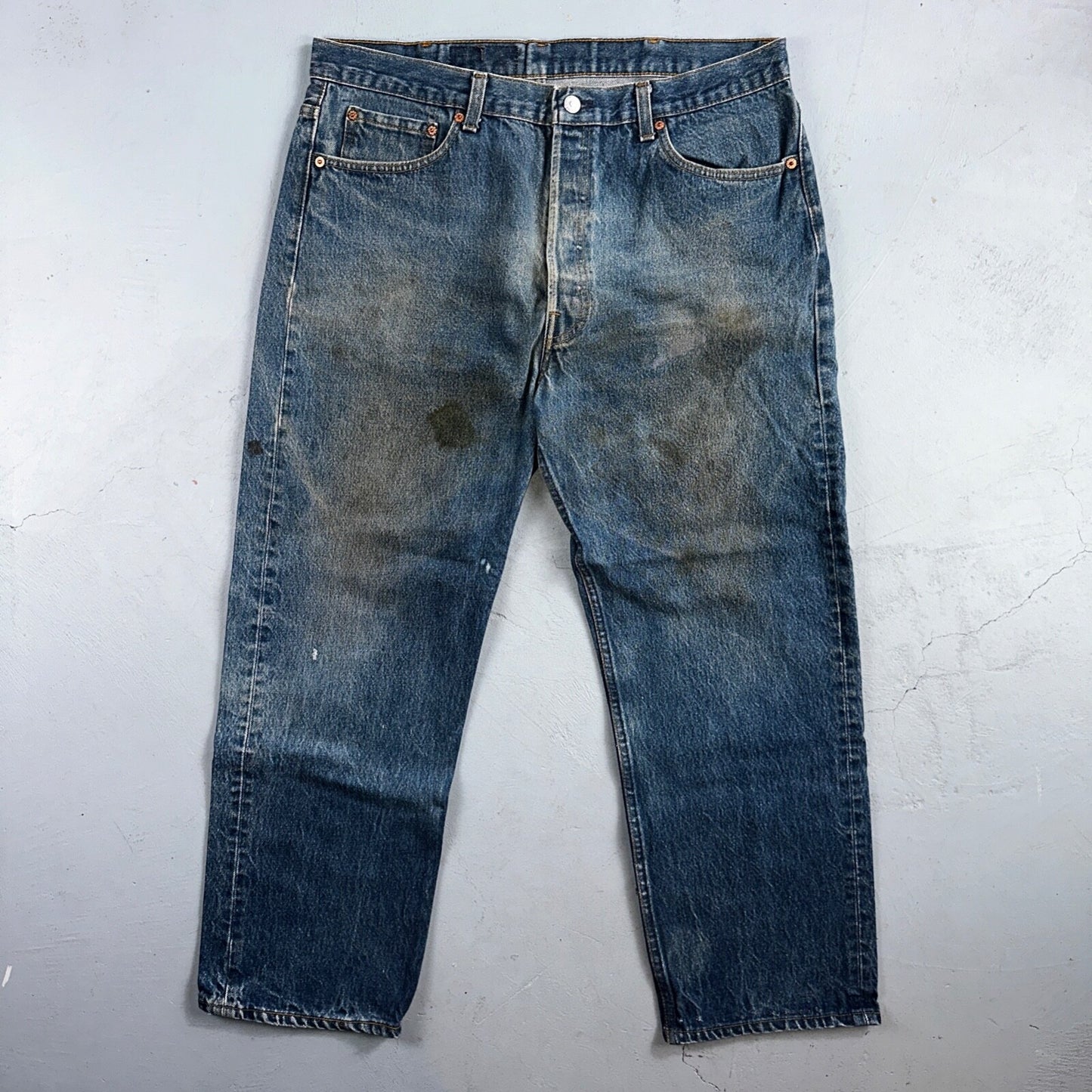 Levis 501 Vintage 90s USA XX Straight Leg Jeans Blue Med Wash 40x30 Act 36x27