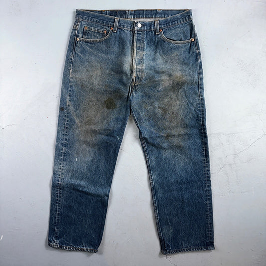 Levis 501 Vintage 90s USA XX Straight Leg Jeans Blue Med Wash 40x30 Act 36x27