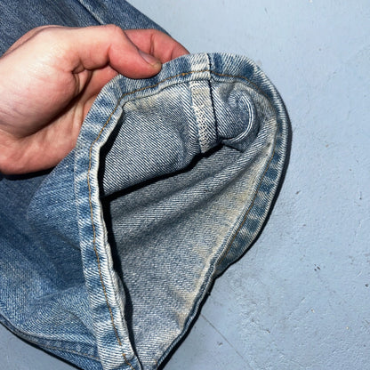 Levis 517 Vintage 80s USA Orange Tab Bootcut Flare Blue Jeans Talon Act 34x29