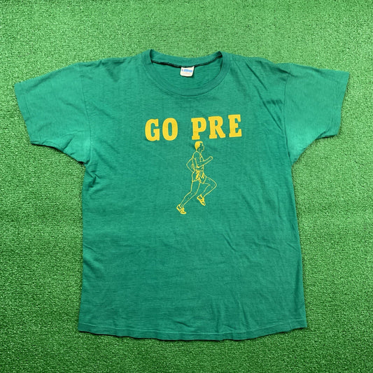 GO PRE Vintage T Shirt OG Rare Nike Geisha Rap Hike Track Prefontaine 1970s 70s