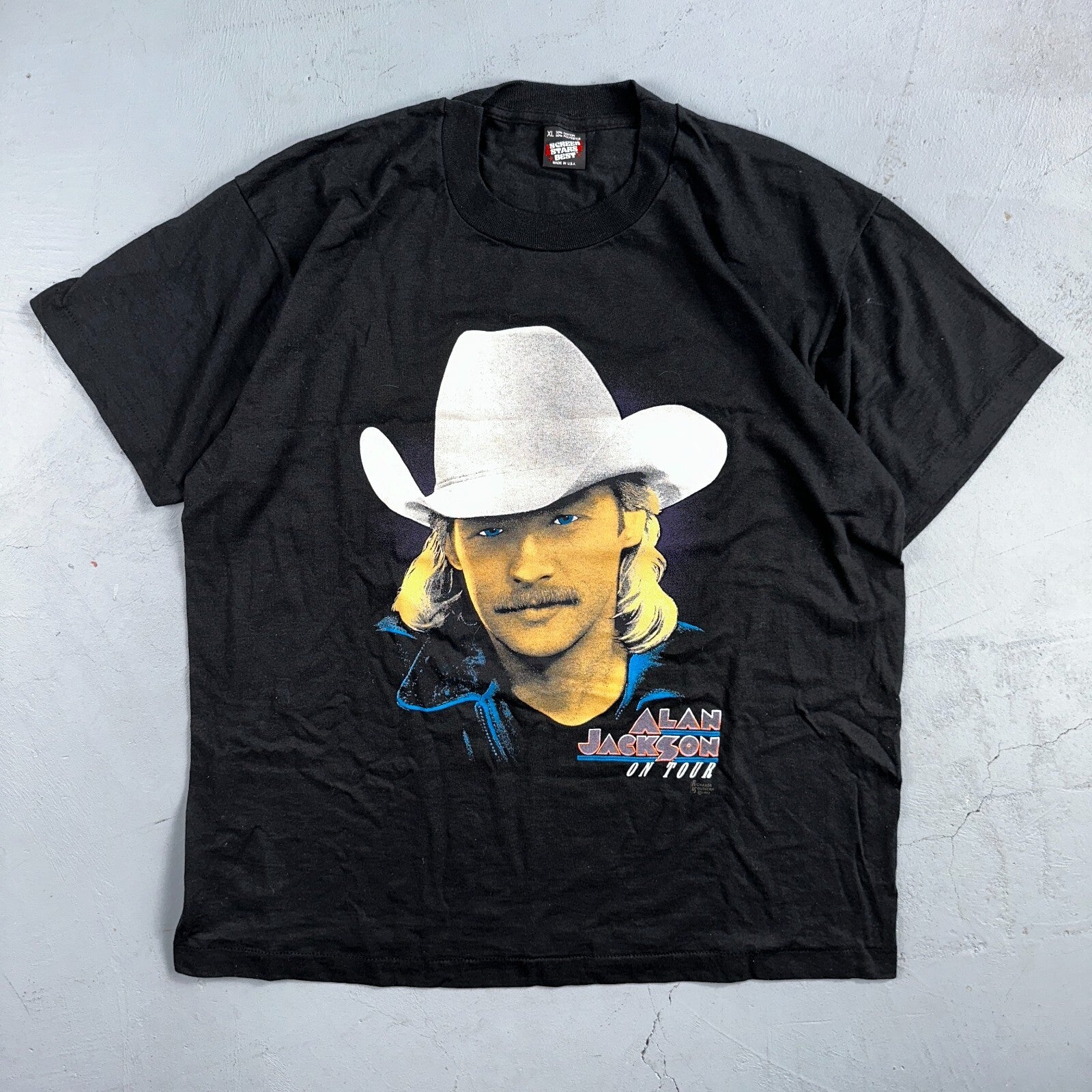 Country VTG 1992 Alan Jackson Don't Rock The Jukebox T Shirt Black Music Tour
