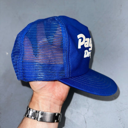 Vintage Pay Less Drug Store Hat Blue Mesh Snapback Pharmacy Promo Trucker Cap US