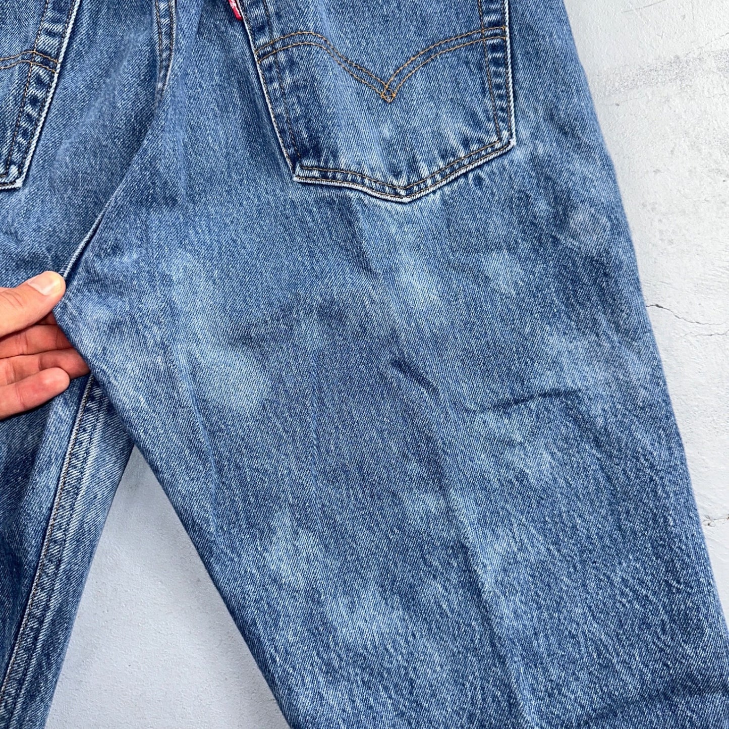 Levis 501 Vintage 90s USA XX Straight Leg Jeans Blue Light Wash 35x34 Act 32x30