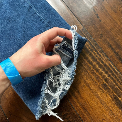 Vintage 90s Levis 501 34x32 USA Blue Denim Jeans Act 30x27 Thrashed Distressed