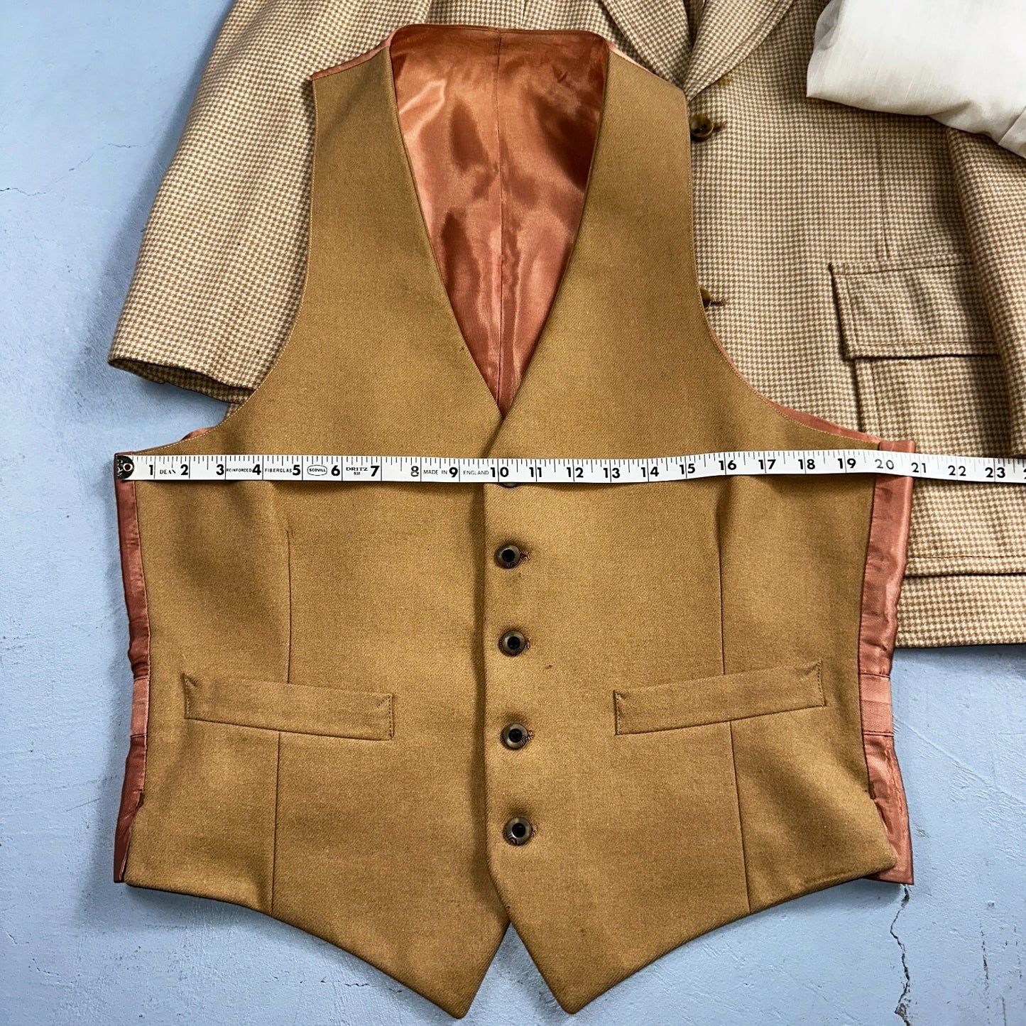 VTG Mens 3 PC Suit 40 Jacket Coat Pants Brown Rockabilly 70s 1970s Complete Fit