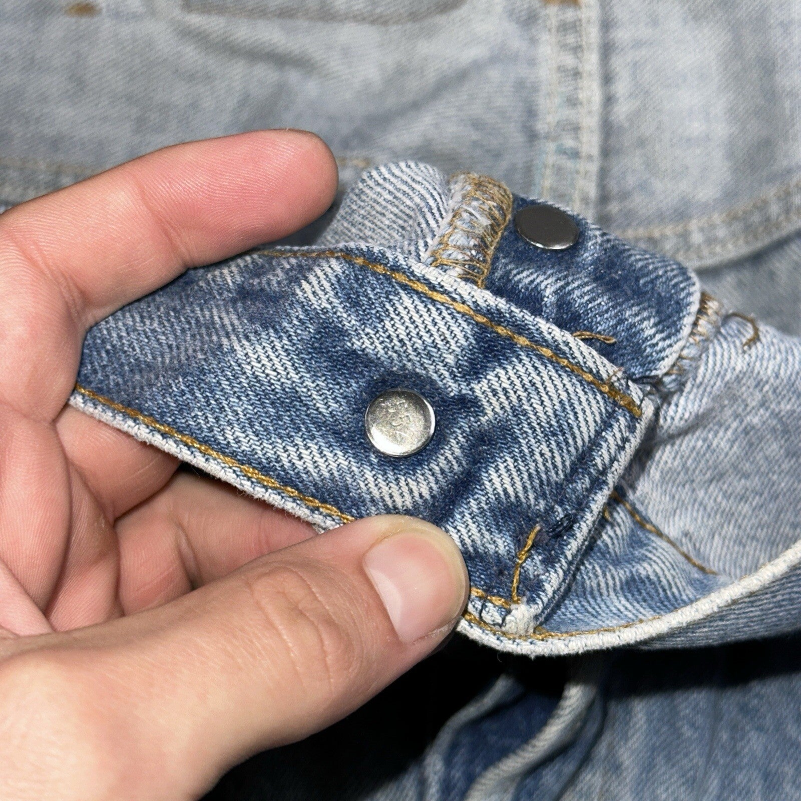 Levis 501 Vintage 90s USA XX Straight Leg Jeans 48x34 Light Wash Act 44x29