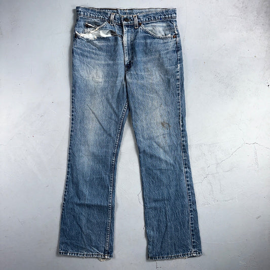 Levis 517 Vintage 80s USA Orange Tab Bootcut Flare Blue Worn Jeans Act 32x30