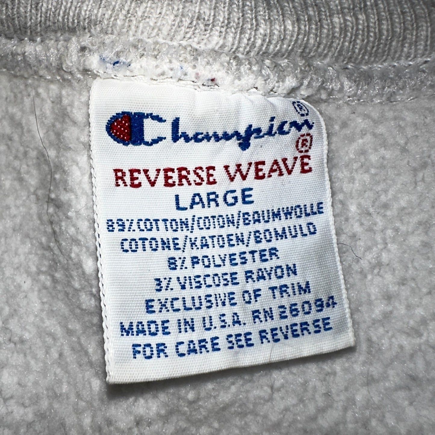 VTG 90s Champion Reverse Weave Crewneck Sweatshirt Gray USA Penn Law State