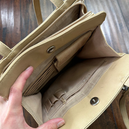 Women’s Crossbody Bag Medium Pockets Purse Golden Yellow Color VTG 1980s 80s