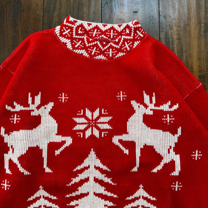 VTG Christmas Reindeer Sweater Worthington Woman’s Ugly Christmas Cute 80s