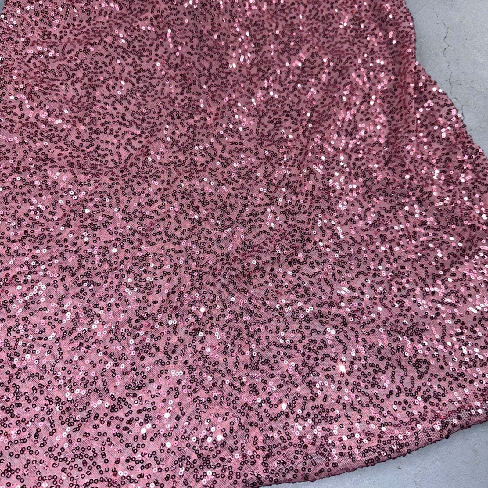 Passion Forever Nightie Gown Women XL Pink Sparkly Sequin Mesh Sleep Dress