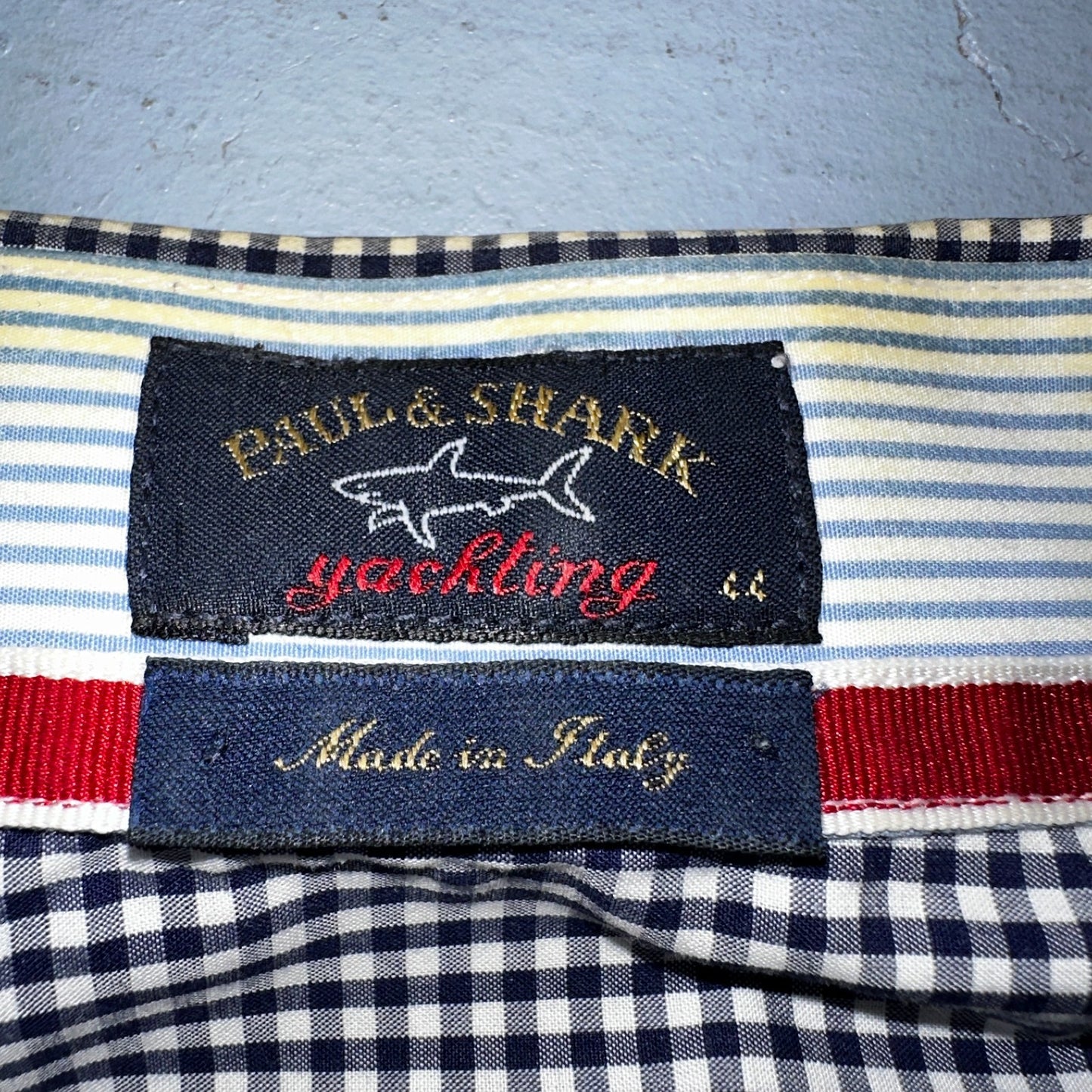 Paul & Shark Yachting Mens 44 Long Sleeve Button Down Shirt Checkered Hamptons