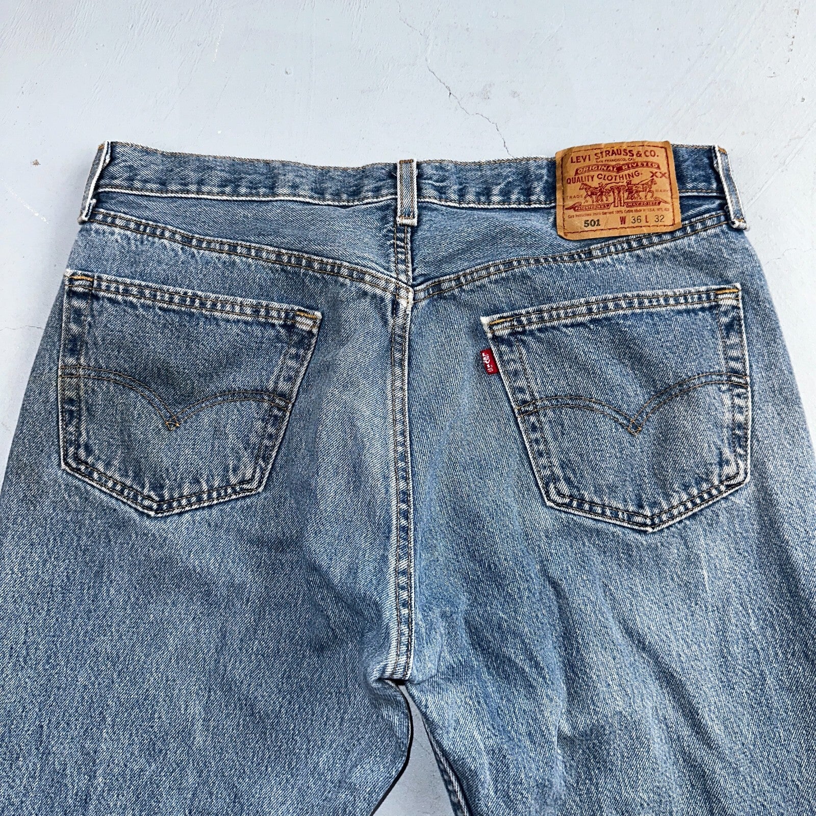 Levis 501 Vintage 90s USA XX Straight Leg Jeans Blue Med Wash 36x32 Act 34x30