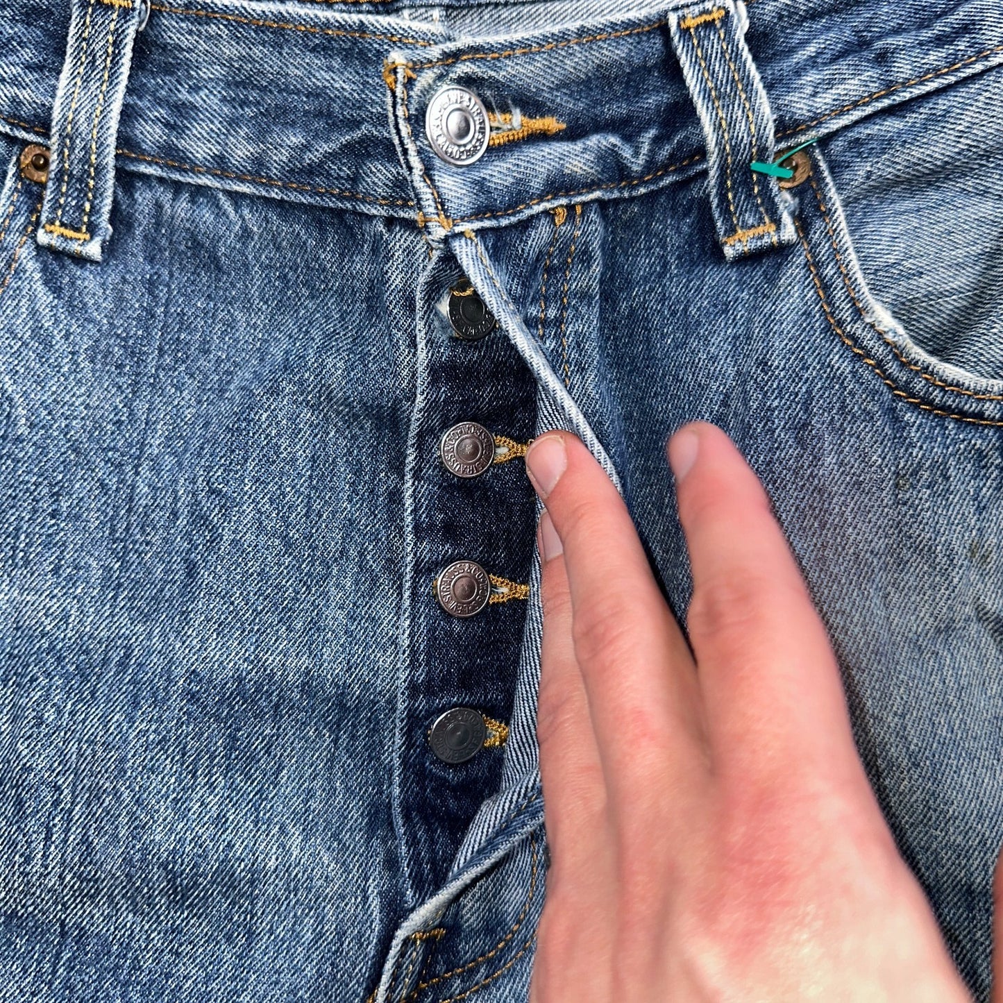 Levis 501 Vintage Y2K XX Straight Leg Jeans Blue Med Wash 34x30 Act 34x29