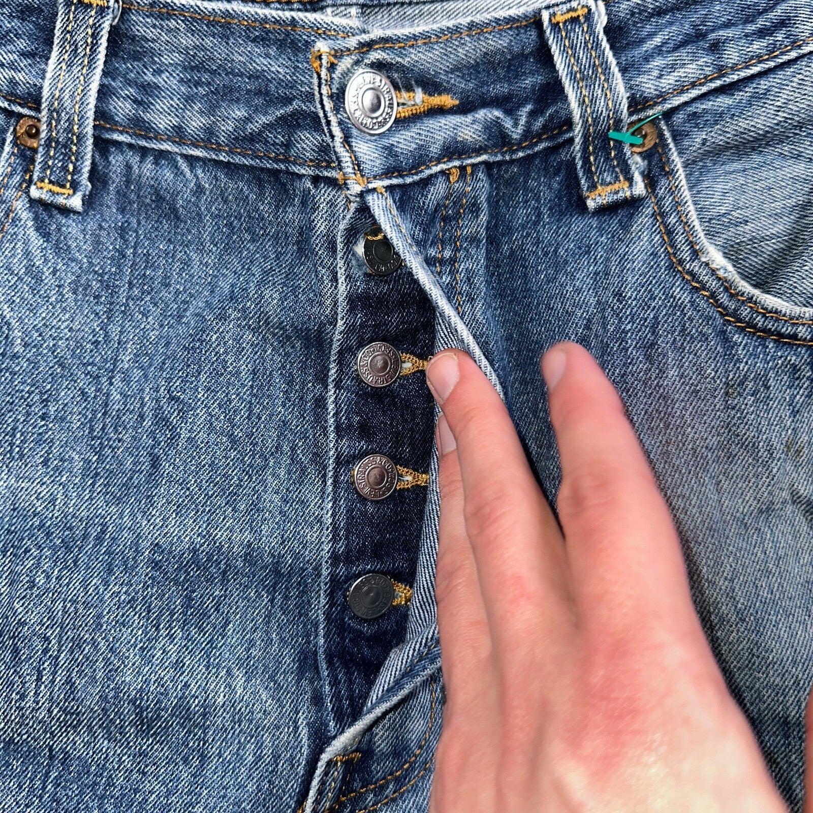 Levis 501 Vintage Y2K XX Straight Leg Jeans Blue Med Wash 34x30 Act 34x29