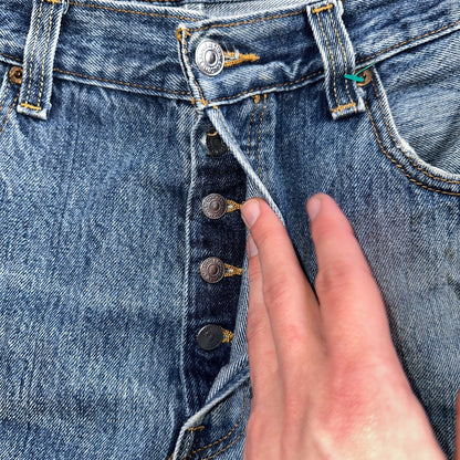 Levis 501 Vintage Y2K XX Straight Leg Jeans Blue Med Wash 34x30 Act 34x29