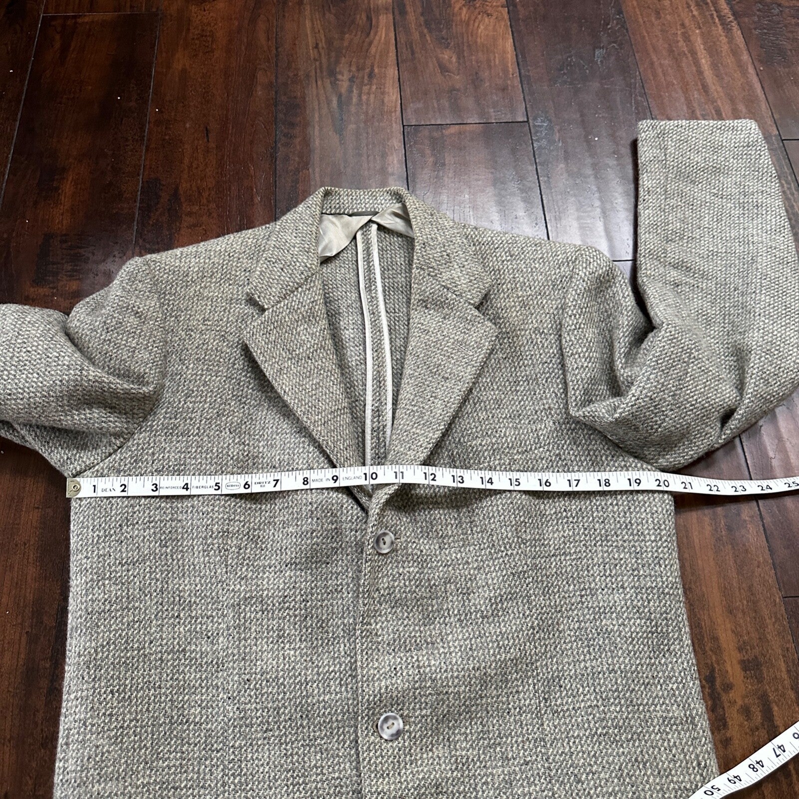 Vintage 1960s Robert Hall Smoke Grey Tweed Shaggy Flecked Blazer Jacket 60s