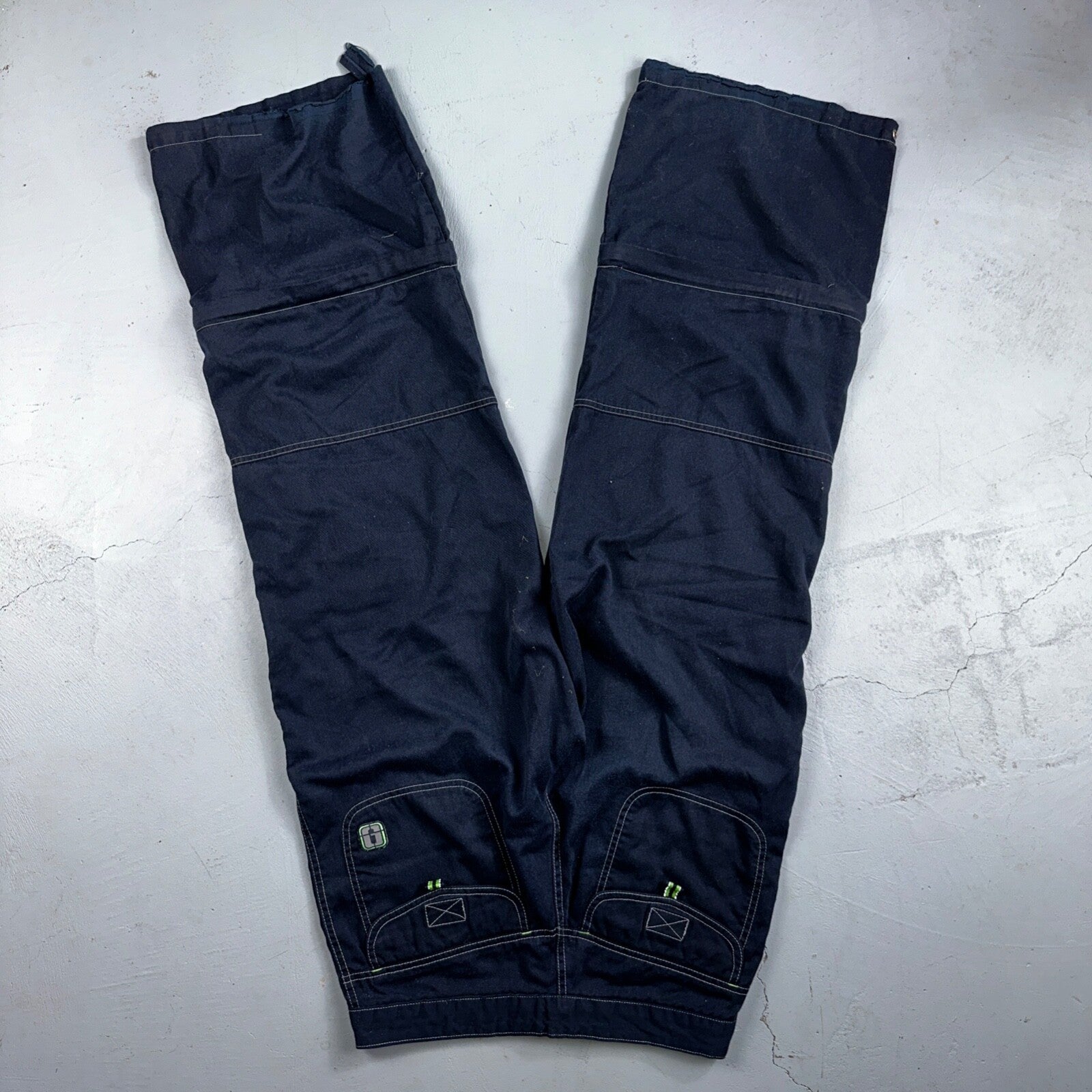 Vintage Trans Nine Rave Y2K Navy Blue Wide Leg Retro Pants Womens 30 x 30