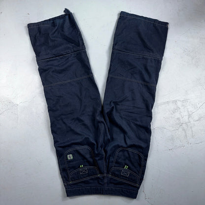 Vintage Trans Nine Rave Y2K Navy Blue Wide Leg Retro Pants Womens 30 x 30