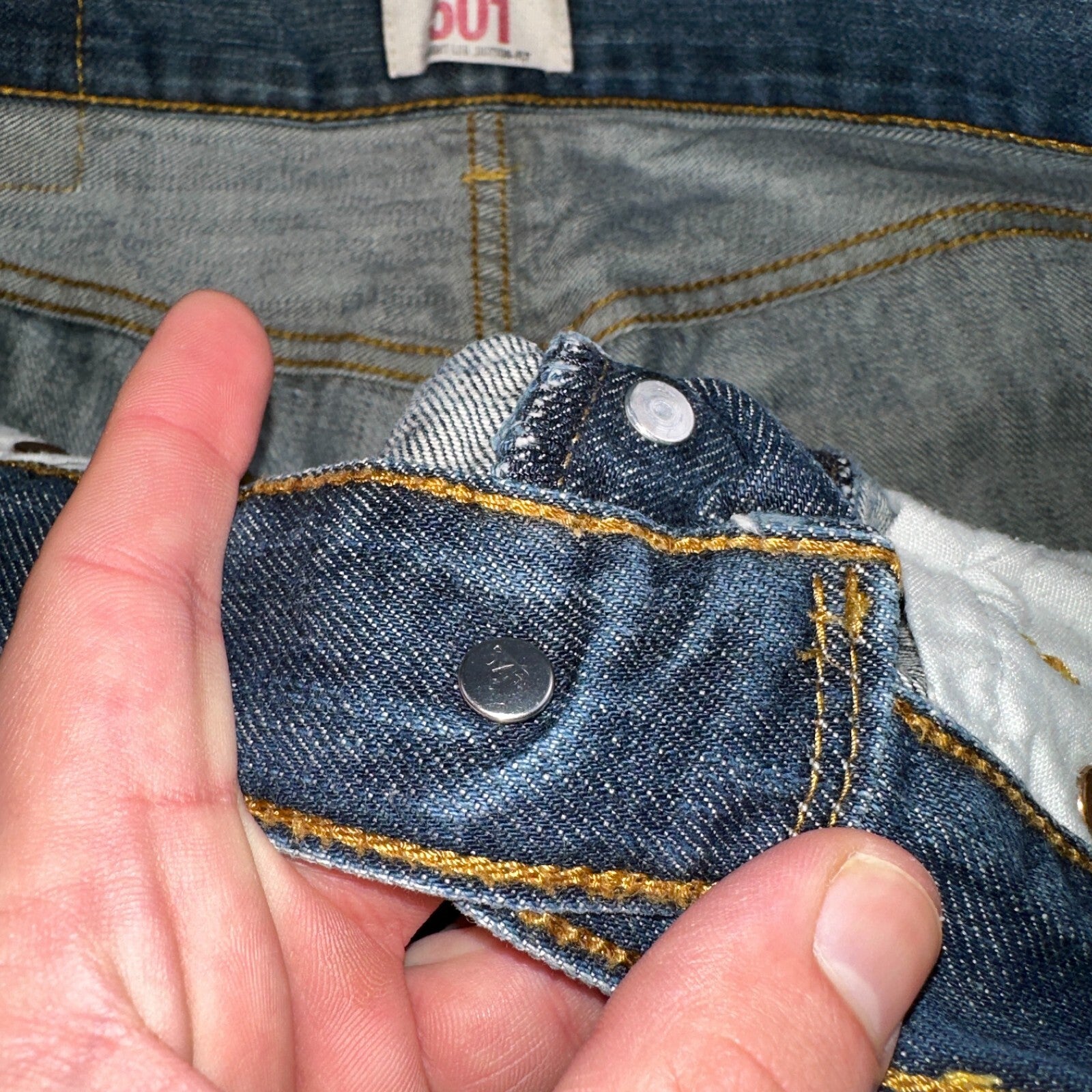 Levis 501 Y2K XX Straight Leg Jeans Blue VTG Med Wash 33x34 Act 31x29