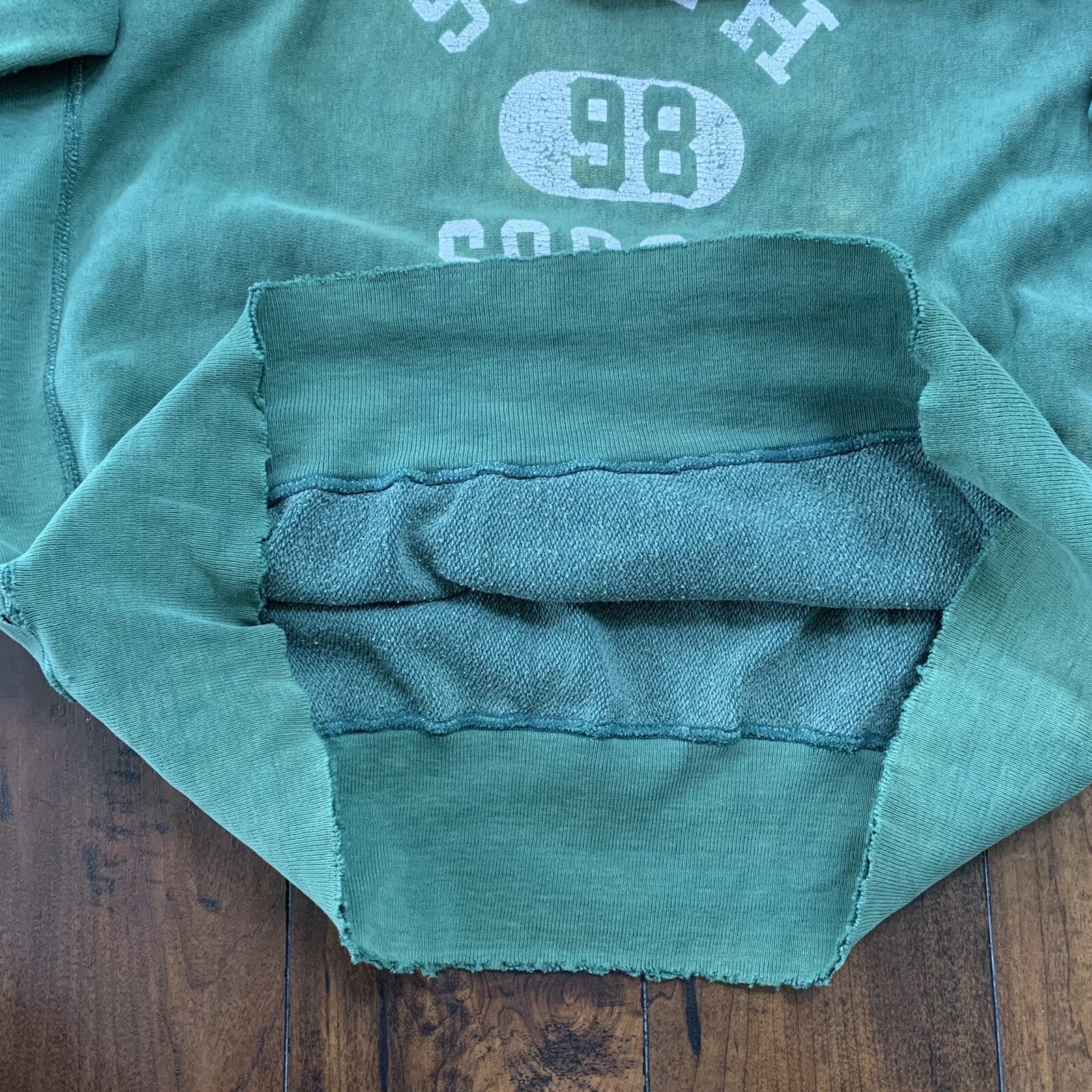 70s Vintage Champion Green USA Reverse Weave Sweatshirt L South Soccer Thrashed