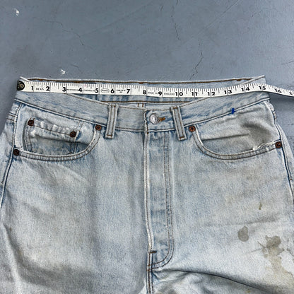 Levis 501 Vintage 90s USA XX Straight Leg Jeans Blue Light Wash 33x34 Act 30x32