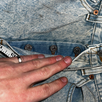 Levis 501 Vintage 90s USA XX Straight Leg Jeans Blue Light Wash 30x34 Act 27x34