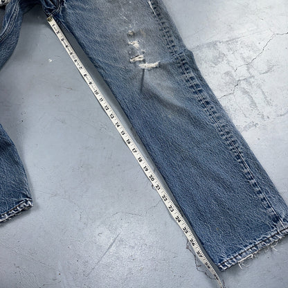 Levis 501 Vintage 90s USA XX Straight Leg Jeans Blue Light Wash 35x32 Act 31x29