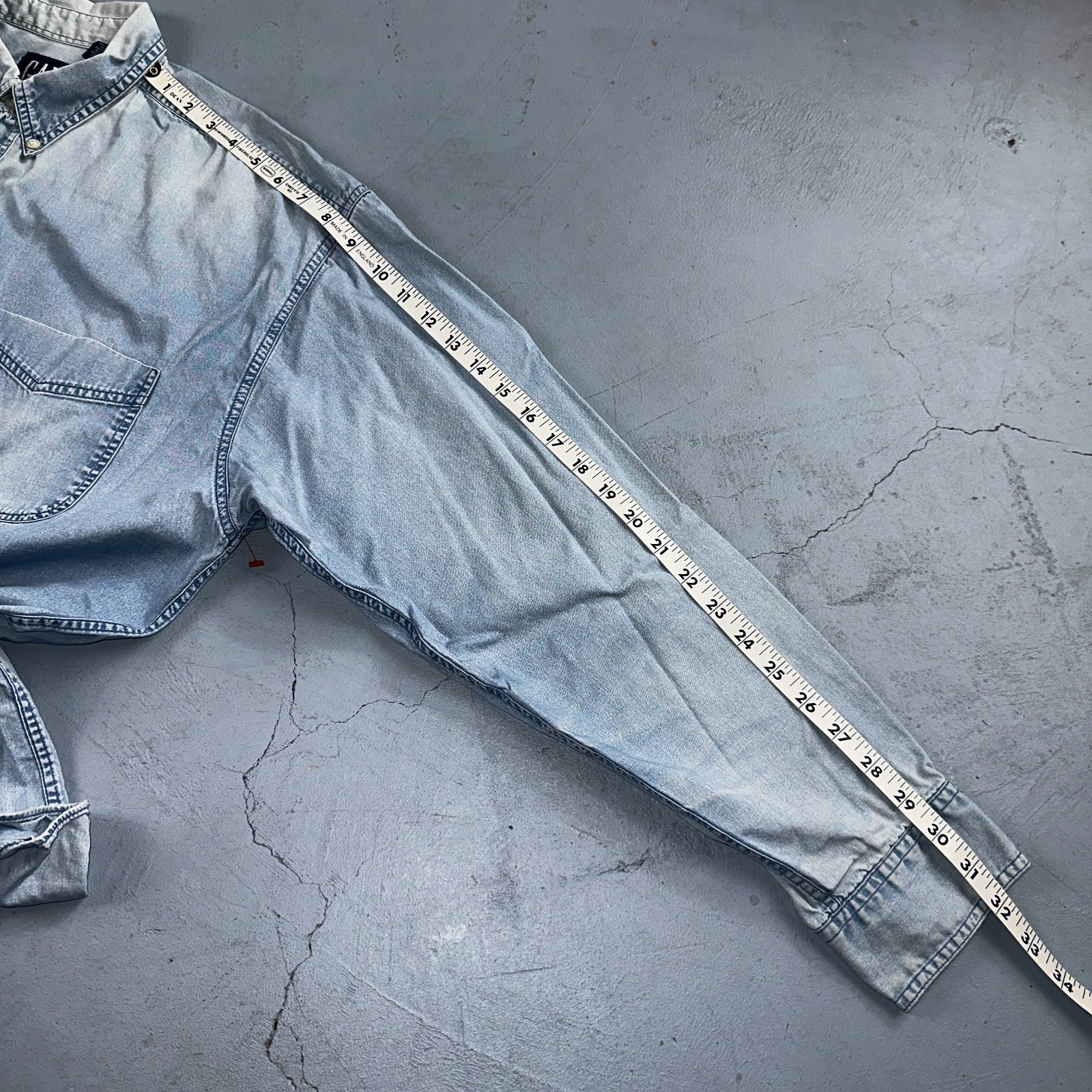 Gap 90s VTG Denim Shirt Mens XL Blue Cotton Casual Standard Button Up Faded