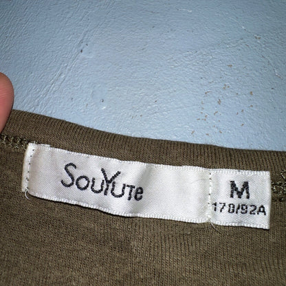 Souyute Basic Brown Womens Long Sleeve VTG T Shirt Tight Slim Essential Layer