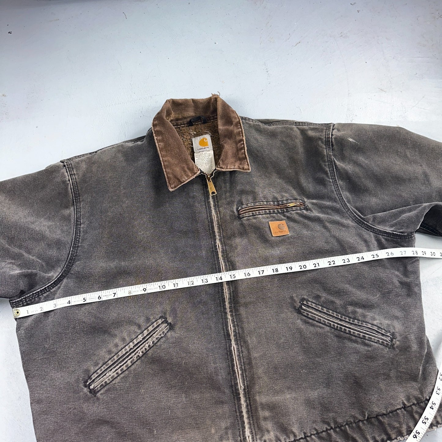 Carhartt VTG Detroit Jacket Men's 2XL Lined Blanket Workwear J97 BLK Thrashed