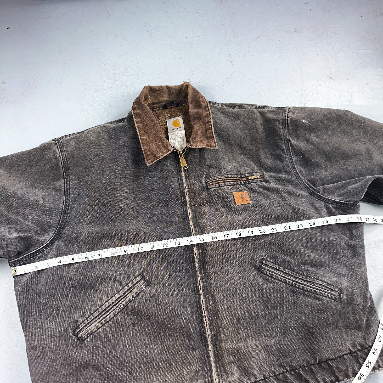 Carhartt VTG Detroit Jacket Men's 2XL Lined Blanket Workwear J97 BLK Thrashed