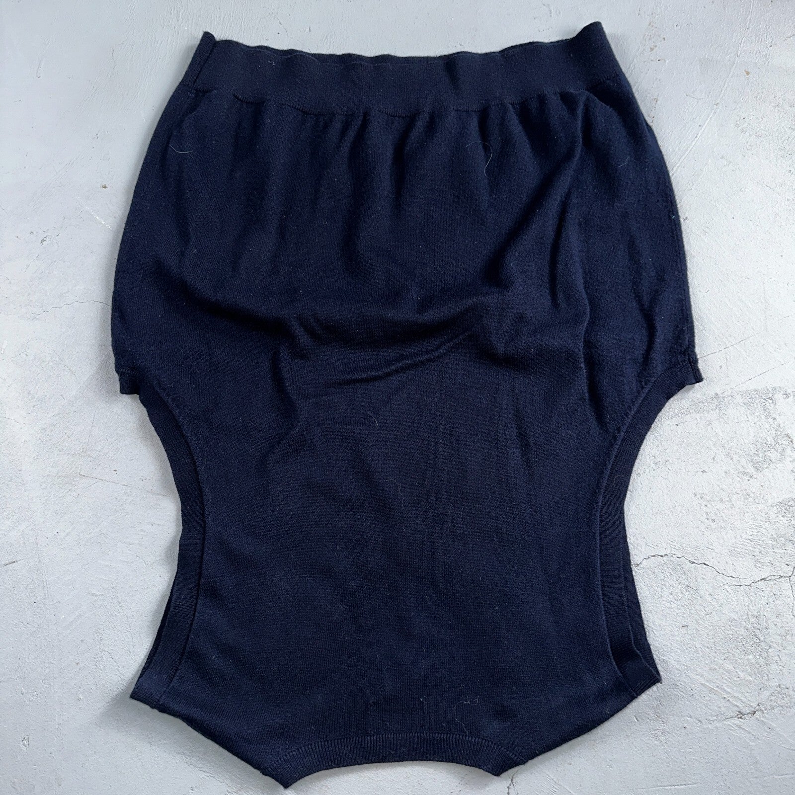 LL Bean Sweater Vest Mens Large Blue Cotton Cashmere V-Neck Sleeveless