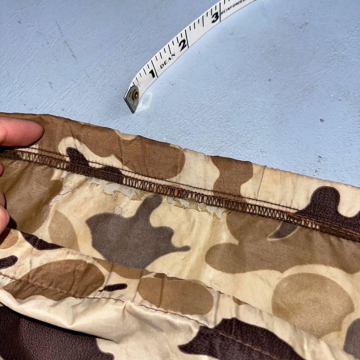 Columbia 1970s VTG Mens Size Large Duck Camo Nylon Rain Pants 70s Rare Black