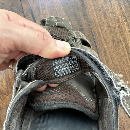 Teva Mens Shocpad Brown Gray Closed Toe Hook Loop Fisherman Sandals Size 12
