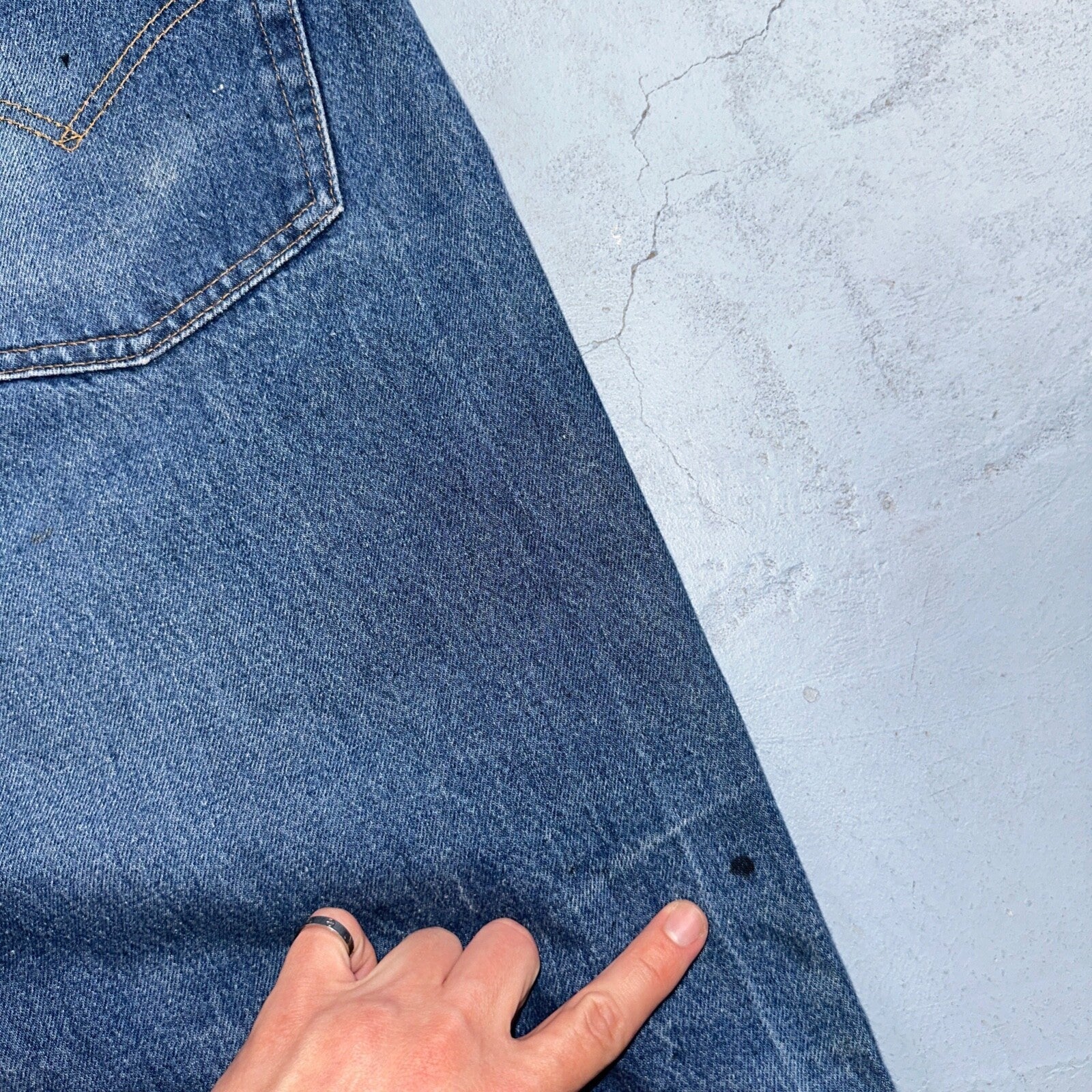 Levis 501 Vintage 80s USA XX Straight Leg Jeans Blue Light Wash 40x33 Act 38x29