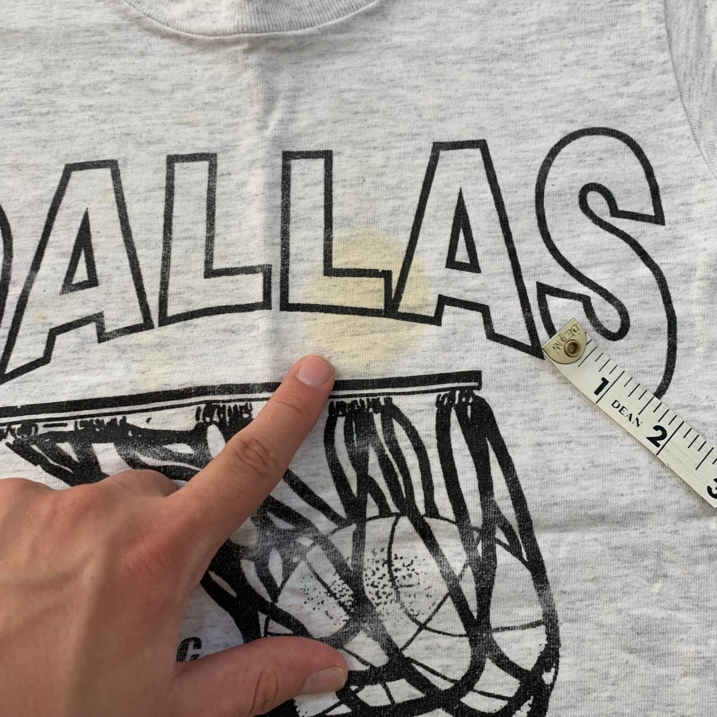 Oneita Boys Dallas Vintage T Shirt Basketball Sports Oregon Medium Gray 90s