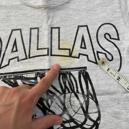 Oneita Boys Dallas Vintage T Shirt Basketball Sports Oregon Medium Gray 90s