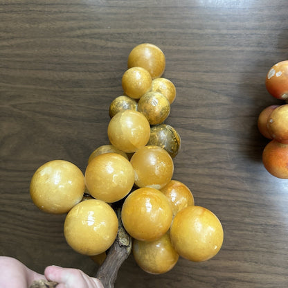 VTG Gold Lucite Acrylic Grapes Mid Century MCM Retro 1960s Cluster Yellow Set 2